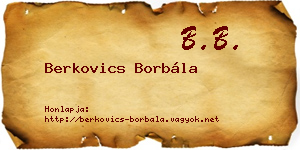 Berkovics Borbála névjegykártya