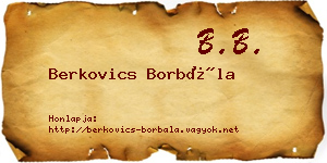 Berkovics Borbála névjegykártya